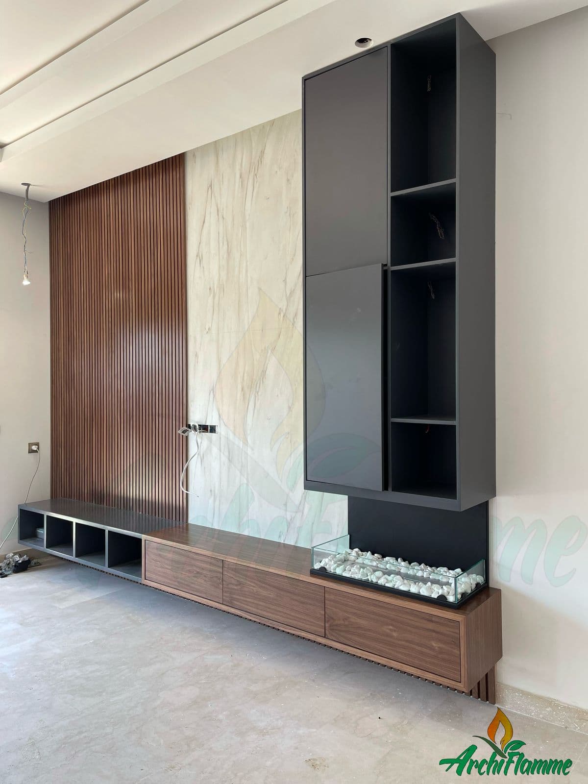 Cheminée de table moderne avec un design épuré